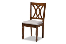 Load image into Gallery viewer, Baxton Studio Aggie Modern and Contemporary Grey Fabric Upholstered and Walnut Brown Finished Wood 5-Piece Dining Set