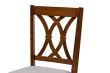 Load image into Gallery viewer, Baxton Studio April Modern and Contemporary Grey Fabric Upholstered and Walnut Brown Finished Wood 5-Piece Dining Set