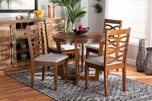 Load image into Gallery viewer, Baxton Studio Alicia Modern and Contemporary Grey Fabric Upholstered and Walnut Brown Finished Wood 5-Piece Dining Set