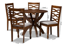 Load image into Gallery viewer, Baxton Studio Aspen Modern and Contemporary Grey Fabric Upholstered and Walnut Brown Finished Wood 5-Piece Dining Set