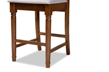 Load image into Gallery viewer, Baxton Studio Darcie Modern and Contemporary Grey Fabric Upholstered and Walnut Brown Finished Wood 2-Piece Counter Stool Set
