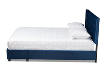 Load image into Gallery viewer, Baxton Studio Caronia Modern and Contemporary Navy Blue Velvet Fabric Upholstered 2-Drawer Queen Size Platform Storage Bed