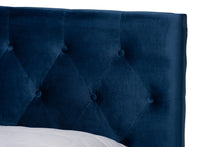 Load image into Gallery viewer, Baxton Studio Caronia Modern and Contemporary Navy Blue Velvet Fabric Upholstered 2-Drawer Queen Size Platform Storage Bed