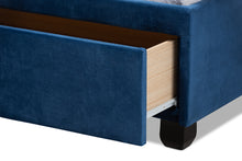 Load image into Gallery viewer, Baxton Studio Caronia Modern and Contemporary Navy Blue Velvet Fabric Upholstered 2-Drawer Queen Size Platform Storage Bed
