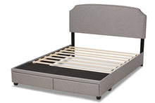 Load image into Gallery viewer, Baxton Studio Larese Light Grey Fabric Upholstered 2-Drawer King Size Platform Storage Bed