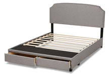 Load image into Gallery viewer, Baxton Studio Larese Light Grey Fabric Upholstered 2-Drawer King Size Platform Storage Bed