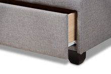 Load image into Gallery viewer, Baxton Studio Larese Light Grey Fabric Upholstered 2-Drawer King Size Platform Storage Bed