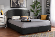 Load image into Gallery viewer, Baxton Studio Larese Dark Grey Fabric Upholstered 2-Drawer Queen Size Platform Storage Bed