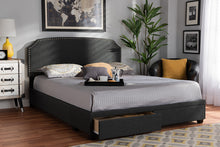 Load image into Gallery viewer, Baxton Studio Larese Dark Grey Fabric Upholstered 2-Drawer Queen Size Platform Storage Bed