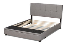 Load image into Gallery viewer, Baxton Studio Netti Light Grey Fabric Upholstered 2-Drawer Queen Size Platform Storage Bed