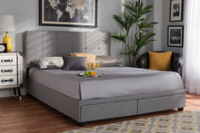 Load image into Gallery viewer, Baxton Studio Netti Light Grey Fabric Upholstered 2-Drawer Queen Size Platform Storage Bed
