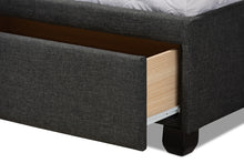 Load image into Gallery viewer, Baxton Studio Netti Dark Grey Fabric Upholstered 2-Drawer King Size Platform Storage Bed