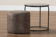 Load image into Gallery viewer, Baxton Studio Kira Modern and Contemporary Black with Grey and Brown 2-Piece Nesting Table and Ottoman Set