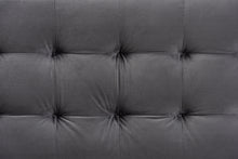 Load image into Gallery viewer, Baxton Studio Roanoke Modern and Contemporary Grey Velvet Fabric Upholstered Grid-Tufted Storage Ottoman Bench