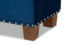 Load image into Gallery viewer, Baxton Studio Hannah Modern and Contemporary Navy Blue Velvet Fabric Upholstered Button-Tufted Storage Ottoman Bench