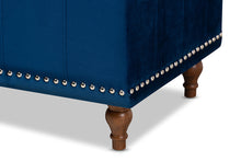 Load image into Gallery viewer, Baxton Studio Kaylee Modern and Contemporary Navy Blue Velvet Fabric Upholstered Button-Tufted Storage Ottoman Bench