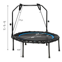 Load image into Gallery viewer, 40 Inch Foldable Fitness Rebounder with Resistance Bands Adjustable Home-Blue