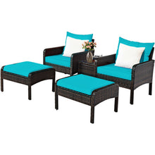 Load image into Gallery viewer, 5 Pcs Patio Rattan Furniture Set Sofa