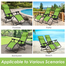 Load image into Gallery viewer, Outdoor Folding Zero Gravity Reclining Lounge Chair-Green