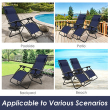Load image into Gallery viewer, Outdoor Folding Zero Gravity Reclining Lounge Chair-Blue