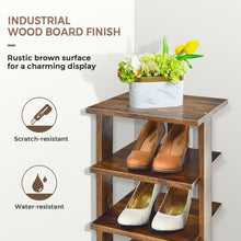 Load image into Gallery viewer, Wooden Shoes Storage Stand 7 Tiers Shoe Rack Organizer Multi-shoe Rack Shoebo-Rustic Brown