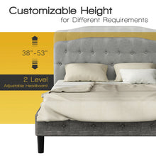 Load image into Gallery viewer, Queen Upholstered Headboard with Adjustable Heights-Light Gray