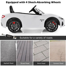 Load image into Gallery viewer, 12V Kids Ride On Car Licensed Maserati GranCabrio with Remote Control-White