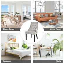 Load image into Gallery viewer, Modern Upholstered Button-Tufted Dining Chair with Naild Trim-Gray