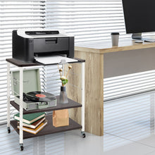 Load image into Gallery viewer, 3-Tier Kitchen Baker's Rack Microwave Oven Storage Cart with Hooks-Deep Brown