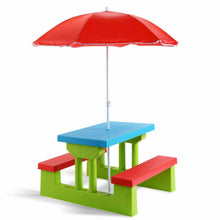 Load image into Gallery viewer, Kids Picnic Folding Table and Bench with Umbrella