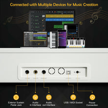 Load image into Gallery viewer, 88 Key Full Size Electric Piano Keyboard with Stand 3 Pedals MIDI Function-White