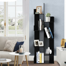 Load image into Gallery viewer, 8-Tier Bookshelf Bookcase with 8 Open Compartments Space-Saving Storage Rack -Black