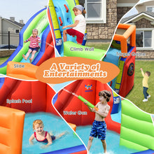 Load image into Gallery viewer, 6-in-1 Pirate Ship Waterslide Kid Inflatable Castle with Water Guns and 735W Blower