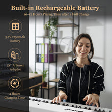 Load image into Gallery viewer, 88-Key Folding Electric Lighted Piano Full Size Portable Keyboard MIDI-White