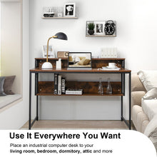 Load image into Gallery viewer, 48 Inch Computer Desk Home Office Table with Monitor Stand Storage Shelf