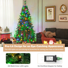 Load image into Gallery viewer, 7 Feet Pre-Lit Hinged Christmas Tree with 350 Multi-Color Lights