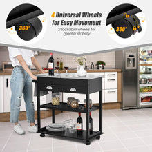 Load image into Gallery viewer, Rolling Kitchen Island Trolley Cart with Drawers-Black