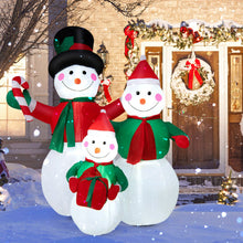 Load image into Gallery viewer, Inflatable Christmas Snowman Family Decoration with LED Lights