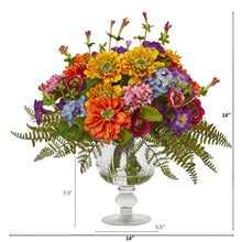 Load image into Gallery viewer, Mixed Flowers Artificial Arrangement in Royal Vase