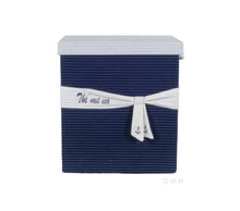 Load image into Gallery viewer, Anne Home - Set of 5 Blue Fabric Basket With Bow Decoration