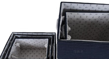 Load image into Gallery viewer, Anne Home - Set of 5 Blue Fabric Basket With Bow Decoration