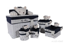 Load image into Gallery viewer, Anne Home - Set of 5 Rectangular Willow Baskets Bear Design