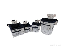Load image into Gallery viewer, Anne Home - Set of 5 Rectangular Willow Baskets Bear Design