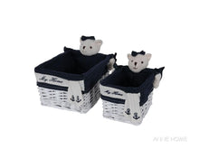 Load image into Gallery viewer, Anne Home - Set of 5 Rectangular Willow Baskets Bear Design