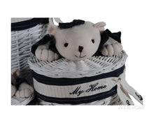 Load image into Gallery viewer, Anne Home - Set of 4 Oval Willow Baskets With Bear Design