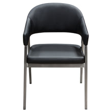 Load image into Gallery viewer, Adele Set of Two Dining/Accent Chairs in Black Leatherette w/ Brushed Stainless Steel Leg by Diamond Sofa