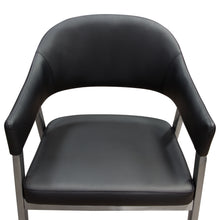 Load image into Gallery viewer, Adele Set of Two Dining/Accent Chairs in Black Leatherette w/ Brushed Stainless Steel Leg by Diamond Sofa