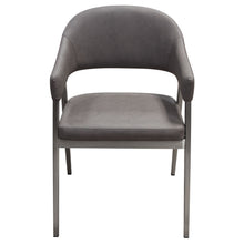 Load image into Gallery viewer, Adele Set of Two Dining/Accent Chairs in Grey Leatherette w/ Brushed Stainless Steel Leg by Diamond Sofa