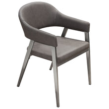 Load image into Gallery viewer, Adele Set of Two Dining/Accent Chairs in Grey Leatherette w/ Brushed Stainless Steel Leg by Diamond Sofa
