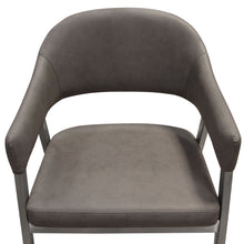 Load image into Gallery viewer, Adele Set of Two Dining/Accent Chairs in Grey Leatherette w/ Brushed Stainless Steel Leg by Diamond Sofa